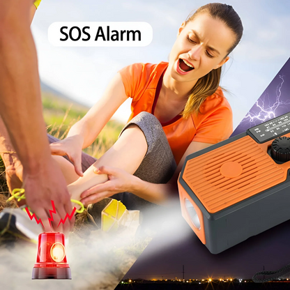 Emergency Radio with Hand Crank and Solar Power