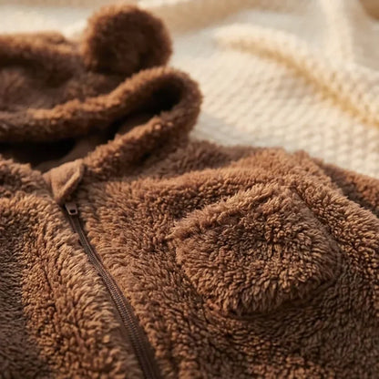 Soft Plush Bear Winter Baby Overall - Cozy Outfit for Infants