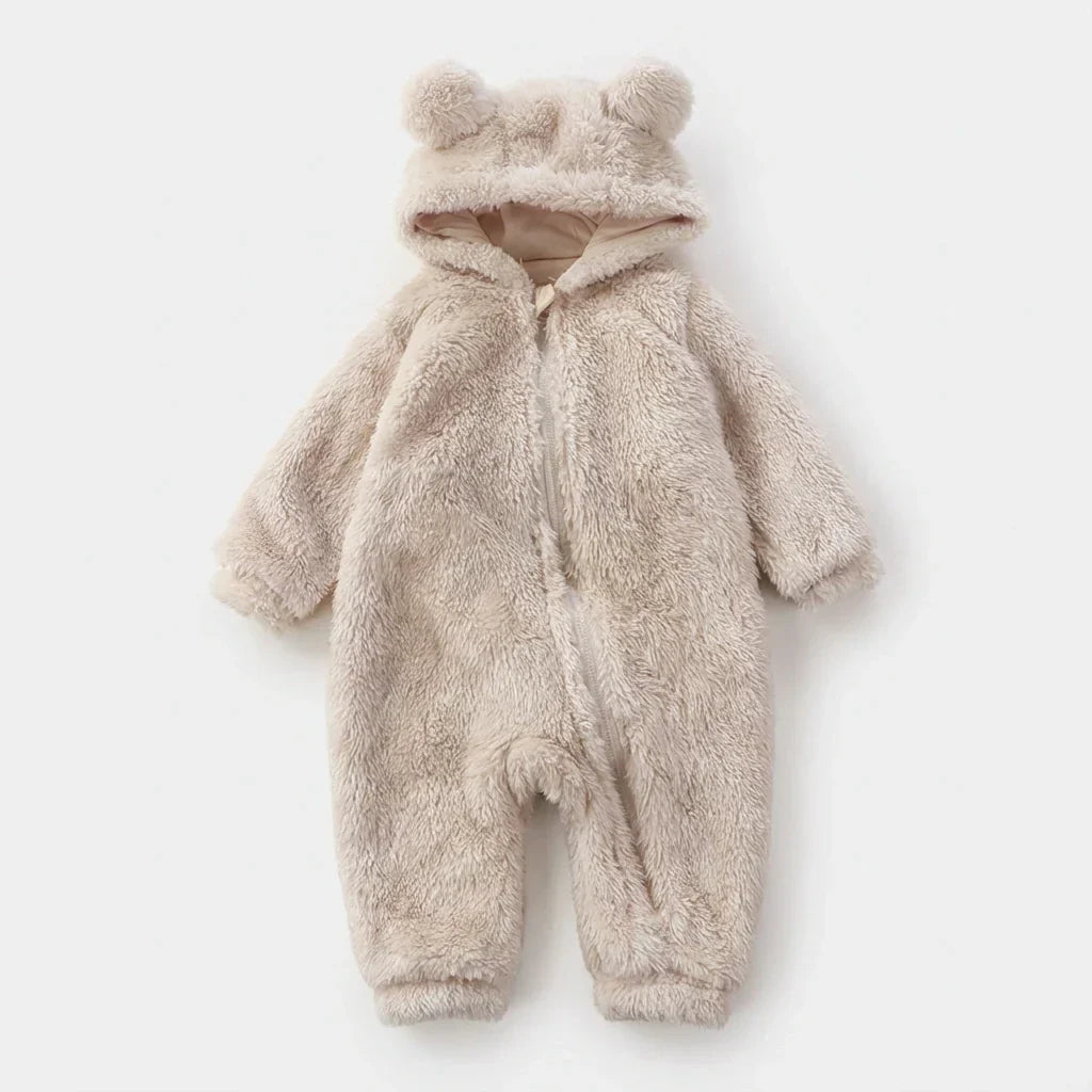Soft Plush Bear Winter Baby Overall - Cozy Outfit for Infants