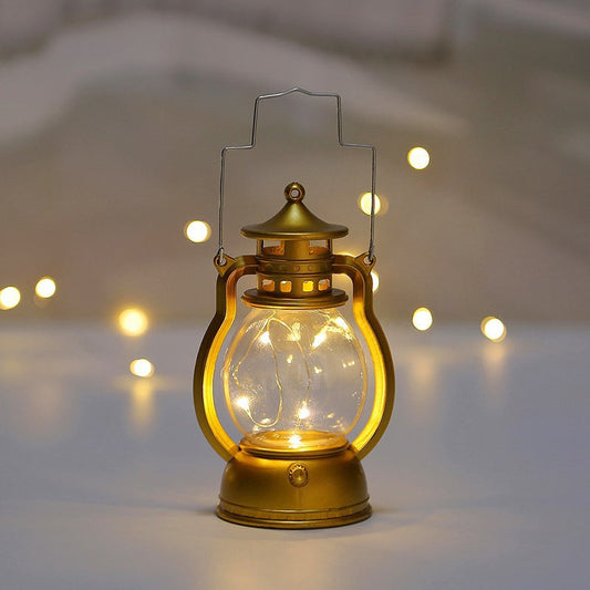 Antique-Style Portable LED Lantern - Battery Operated for Indoor & Outdoor Use