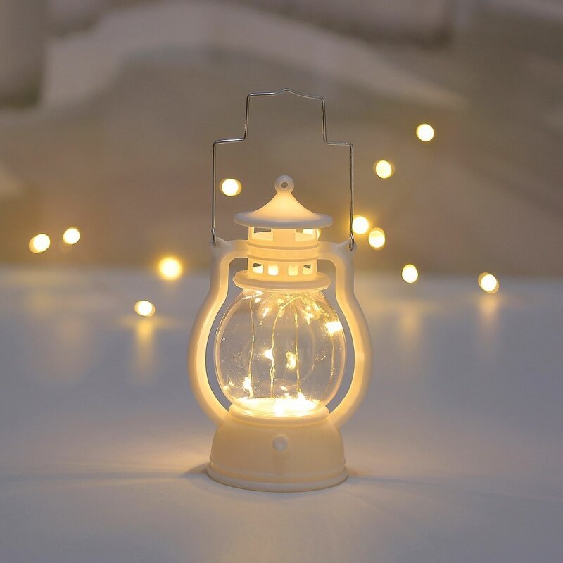 Antique-Style Portable LED Lantern - Battery Operated for Indoor & Outdoor Use