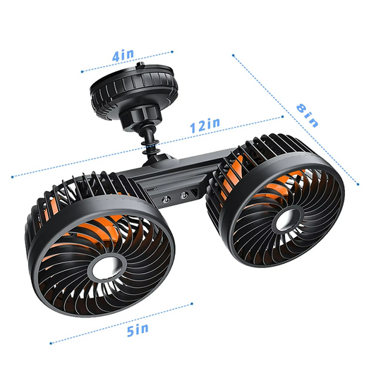 Wireless Car Fan with 4000 mAh Battery and 3 Speed Settings