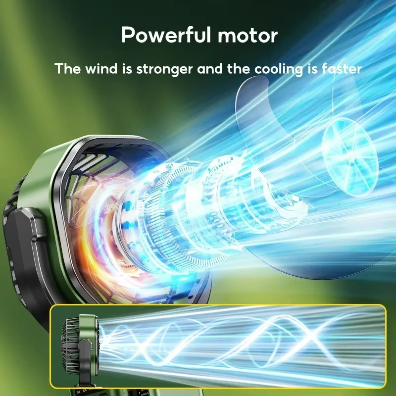 Portable Camping Fan with 4 Speeds and LED Light