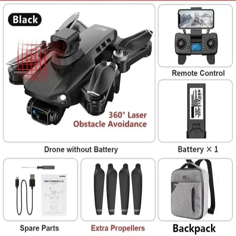 8K HD Professional Drone Featuring Dual Cameras, GPS, and Brushless Motors