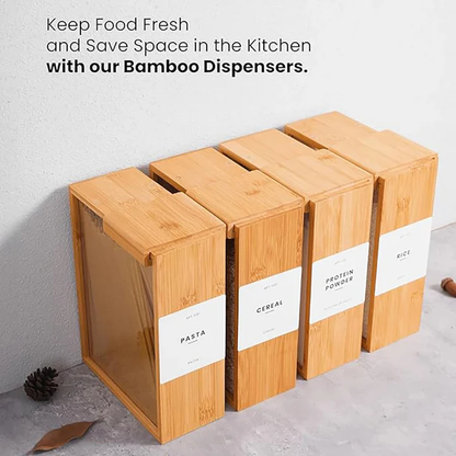 Bamboo Food Storage Container with Cereal Dispenser