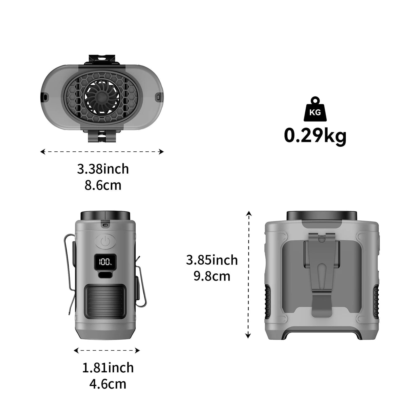 Portable Waist Fan with 10000mAh Battery for Outdoor Use