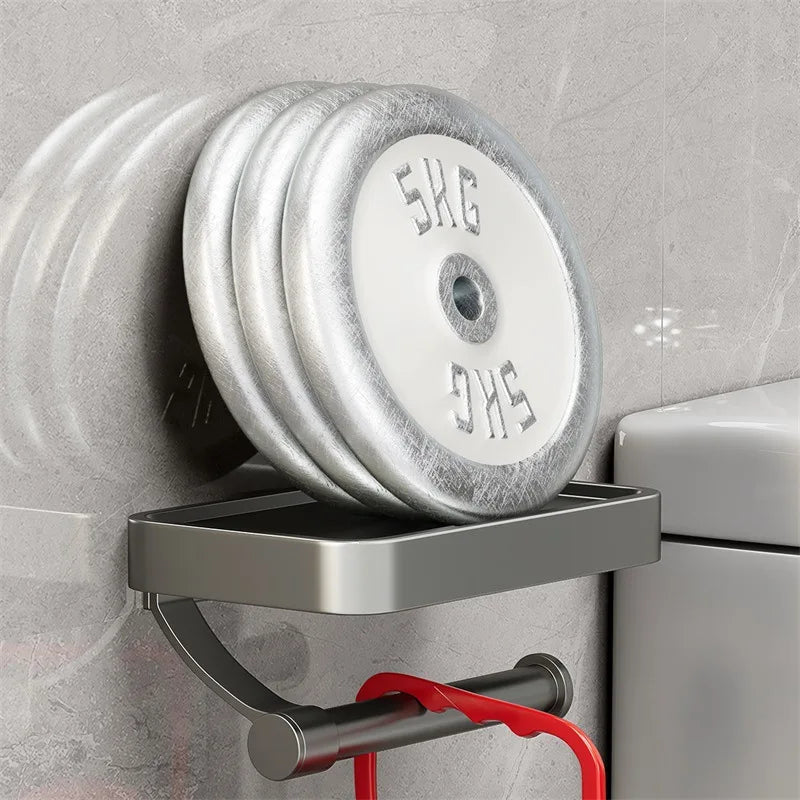 Stainless Steel Toilet Paper Holder with Shelf | Space-Saving & Durable