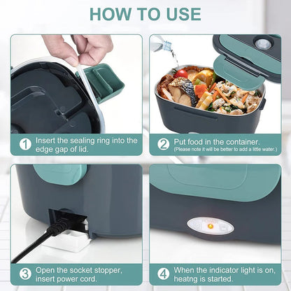 Portable 1.5L Electric Food Warmer for Car and Home