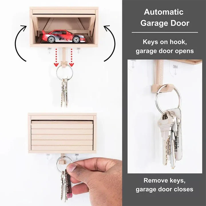 Playful Wall-Mounted Garage Key Organizer for Car Keys
