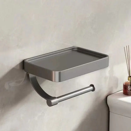 Stainless Steel Toilet Paper Holder with Shelf | Space-Saving & Durable