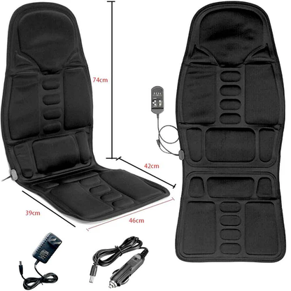 8-Function Heated Massage Chair Pad with Neck and Back Cushion