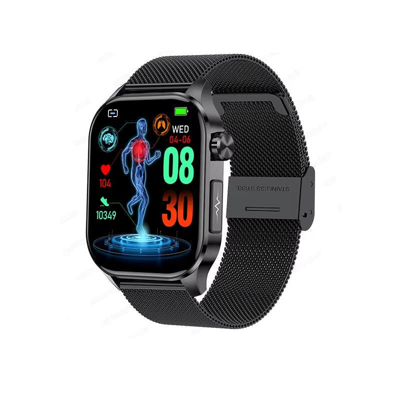 Senior Smartwatch with Large AMOLED Screen, Heart Rate, Sleep Tracking, Bluetooth Calls, and SOS Feature