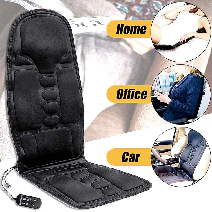 8-Function Heated Massage Chair Pad with Neck and Back Cushion