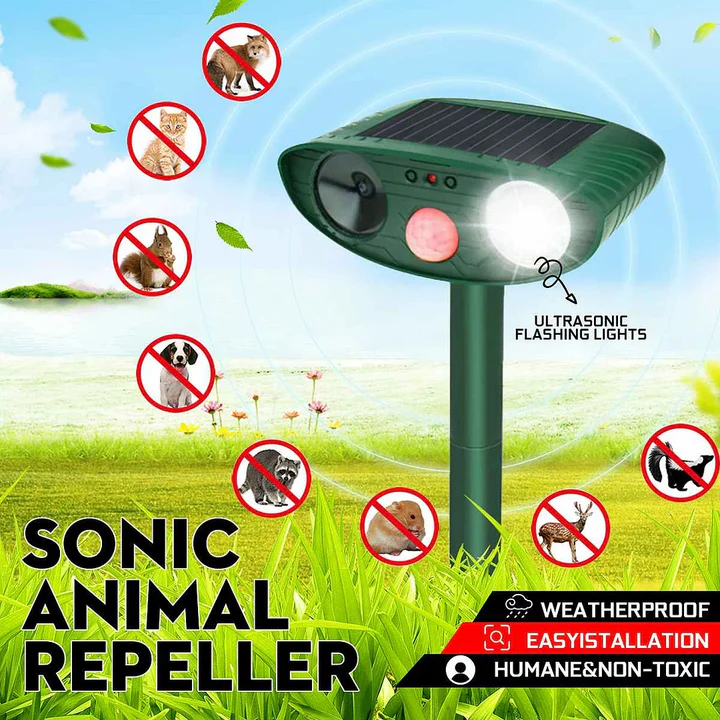 Set of 4 Solar-Powered Ultrasonic Deer Deterrents
