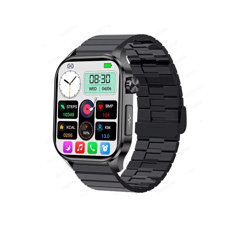 Senior Smartwatch with Large AMOLED Screen, Heart Rate, Sleep Tracking, Bluetooth Calls, and SOS Feature