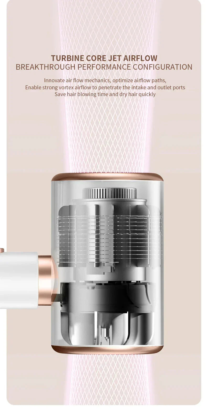 2400W High-Power Hair Dryer with Cold and Hot Air Ion Technology