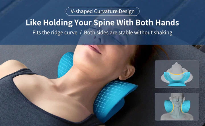 Neck and Shoulder Traction Pillow for Cervical Stretching