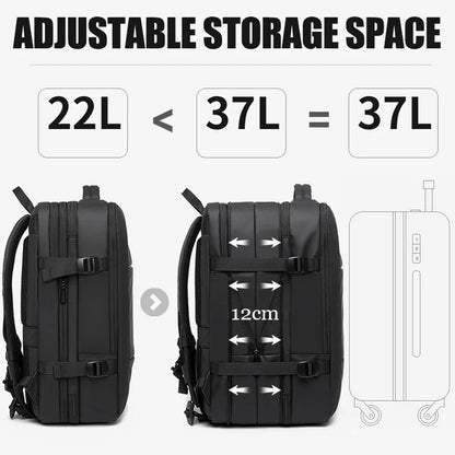 Large Capacity Waterproof Travel Backpack – Expandable and Anti-Theft