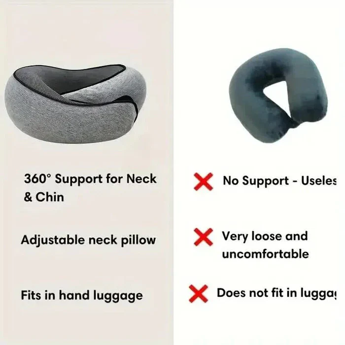 Curved Travel Neck Pillow with Memory Foam in Snail Design