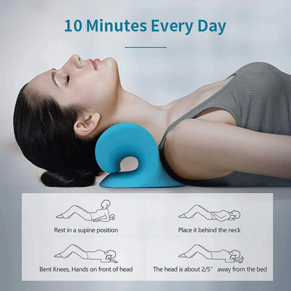 Neck and Shoulder Traction Pillow for Cervical Stretching