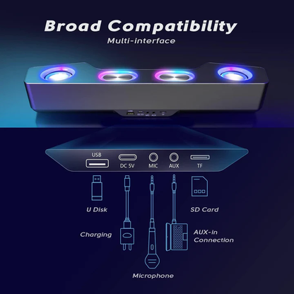 Bluetooth Desktop Speaker with RGB Lighting Effects