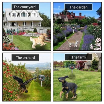 Solar-Powered Ultrasonic Animal Deterrent for Gardens