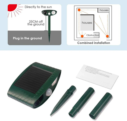Solar-Powered Ultrasonic Animal Deterrent for Gardens