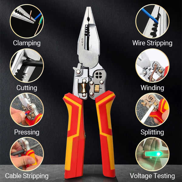 Multi-Function Wire Stripping Pliers for Wrapping and Splitting