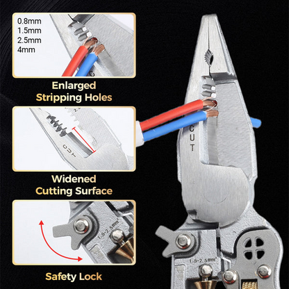 Multi-Function Wire Stripping Pliers for Wrapping and Splitting