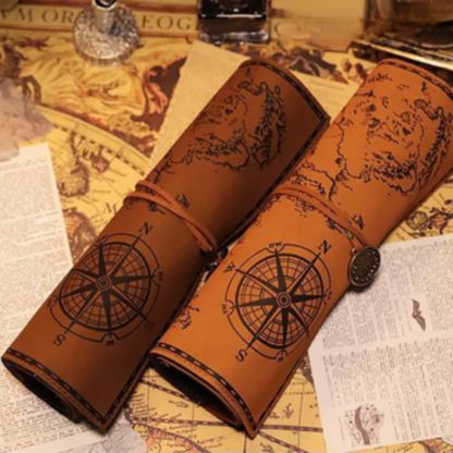 Classic Leather Pencil Holder in Vintage Style