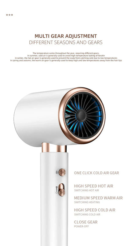 2400W High-Power Hair Dryer with Cold and Hot Air Ion Technology