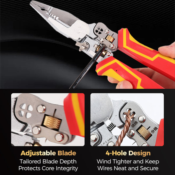 Multi-Function Wire Stripping Pliers for Wrapping and Splitting