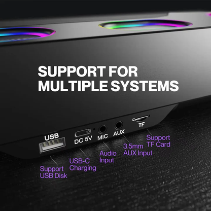 Bluetooth Desktop Speaker with RGB Lighting Effects