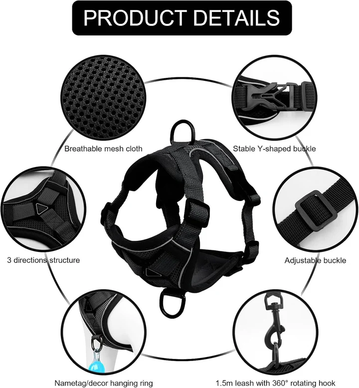 Reflective Cat Leash and Harness Set