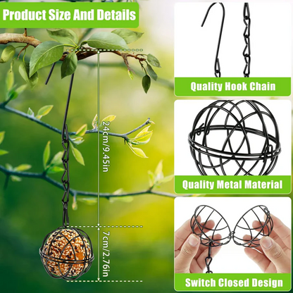 Set of Metal Bird Feeders for Hanging Outdoors