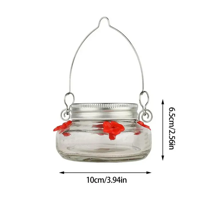 Clear Flower Design Hummingbird Feeder