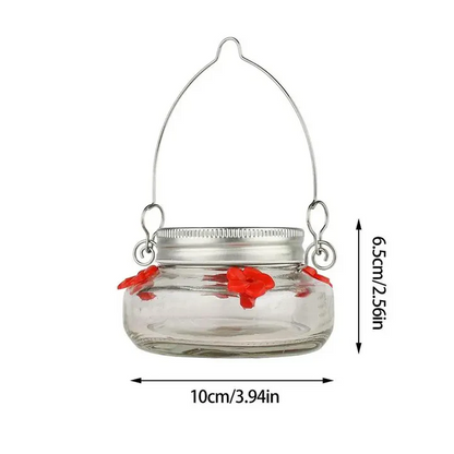 Clear Flower Design Hummingbird Feeder
