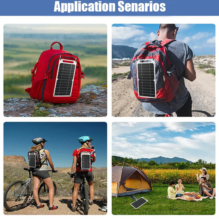 Portable USB Battery with Waterproof Solar Panel