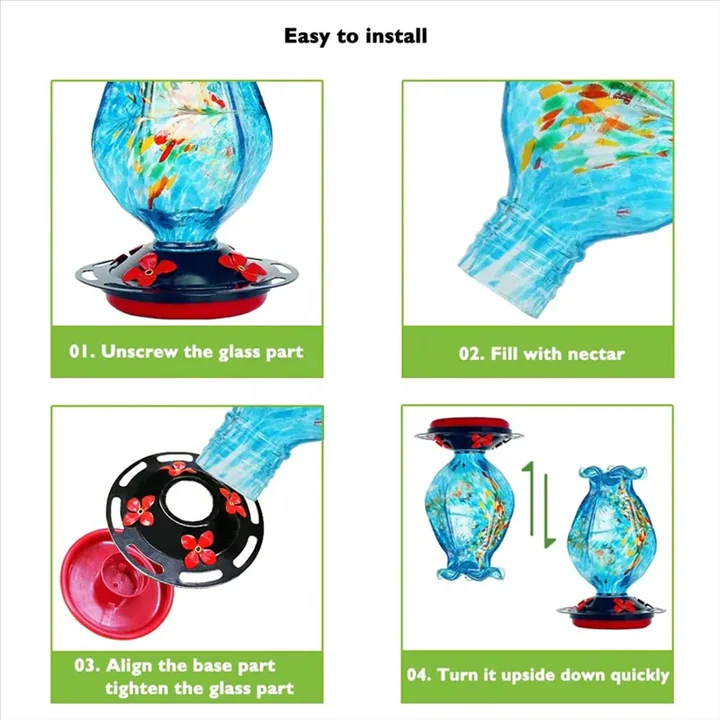 Bird Feeder in Glass for Hanging Use