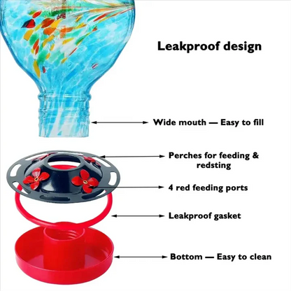 Bird Feeder in Glass for Hanging Use