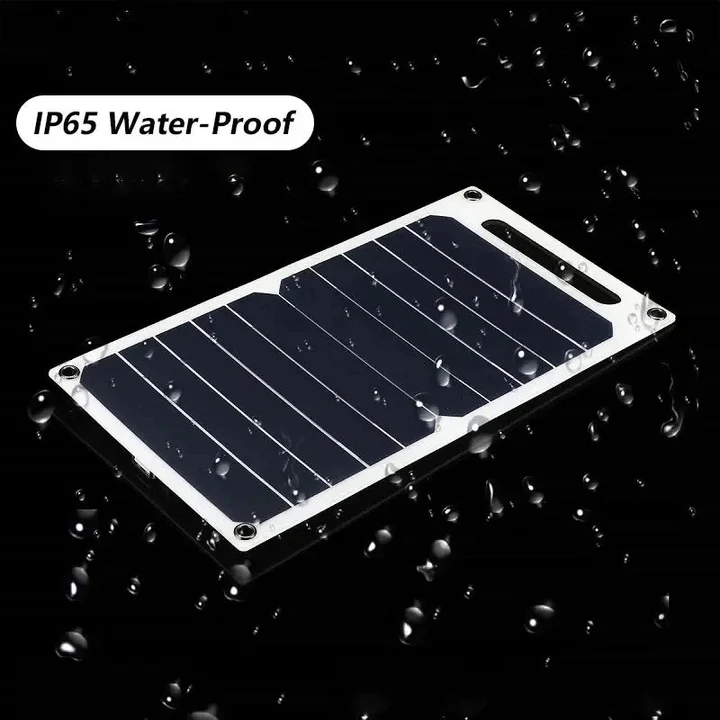 Portable USB Battery with Waterproof Solar Panel