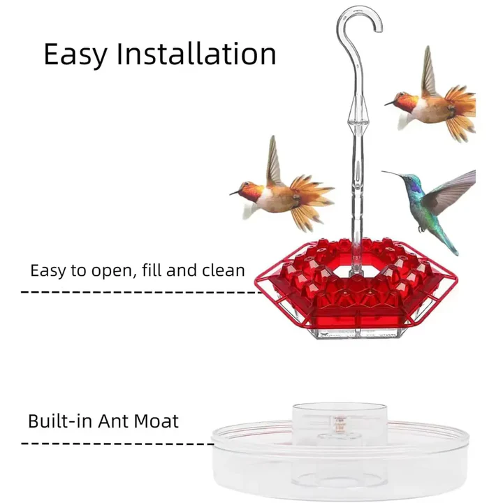 Outdoor Garden Feeder for Hummingbirds with Ant Moat
