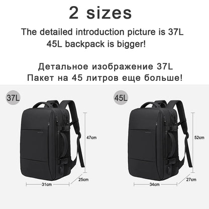 Large Capacity Waterproof Travel Backpack – Expandable and Anti-Theft