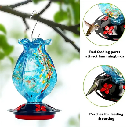 Bird Feeder in Glass for Hanging Use