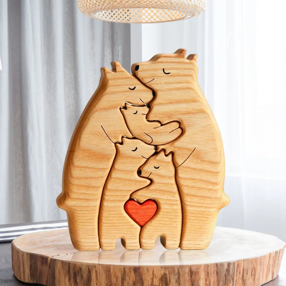 Nature's Family Figurines: Handcrafted Wooden Treasures