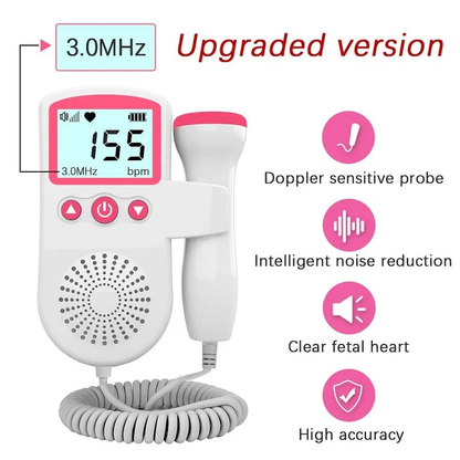 Handheld Fetal Doppler Device for Monitoring Pregnancy Heartbeat