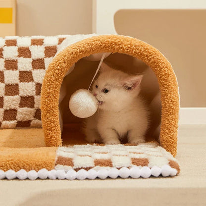 Dual Comfort Play & Rest Tunnel Bed for Cats and Dogs