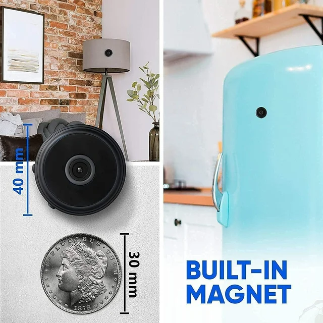 Compact Wireless Magnetic Camera with Live Audio and Video Streaming