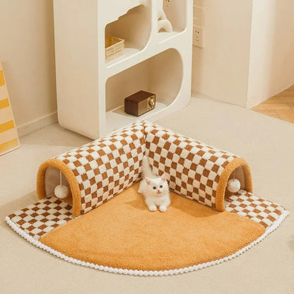 Dual Comfort Play & Rest Tunnel Bed for Cats and Dogs