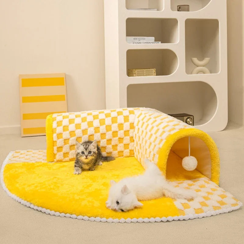 Dual Comfort Play & Rest Tunnel Bed for Cats and Dogs